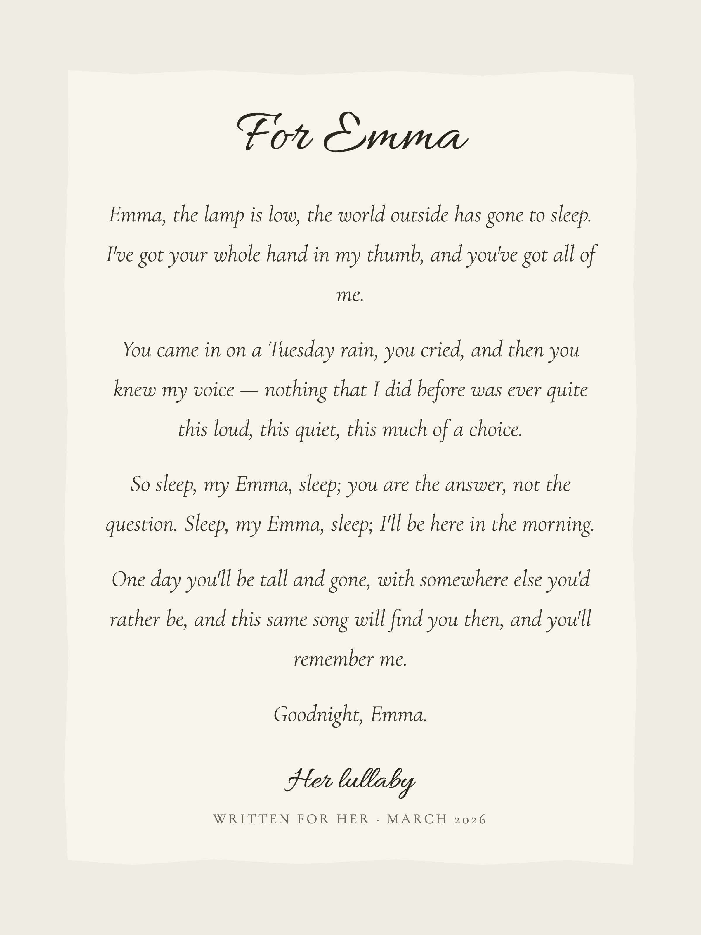 The lyric print, letter style