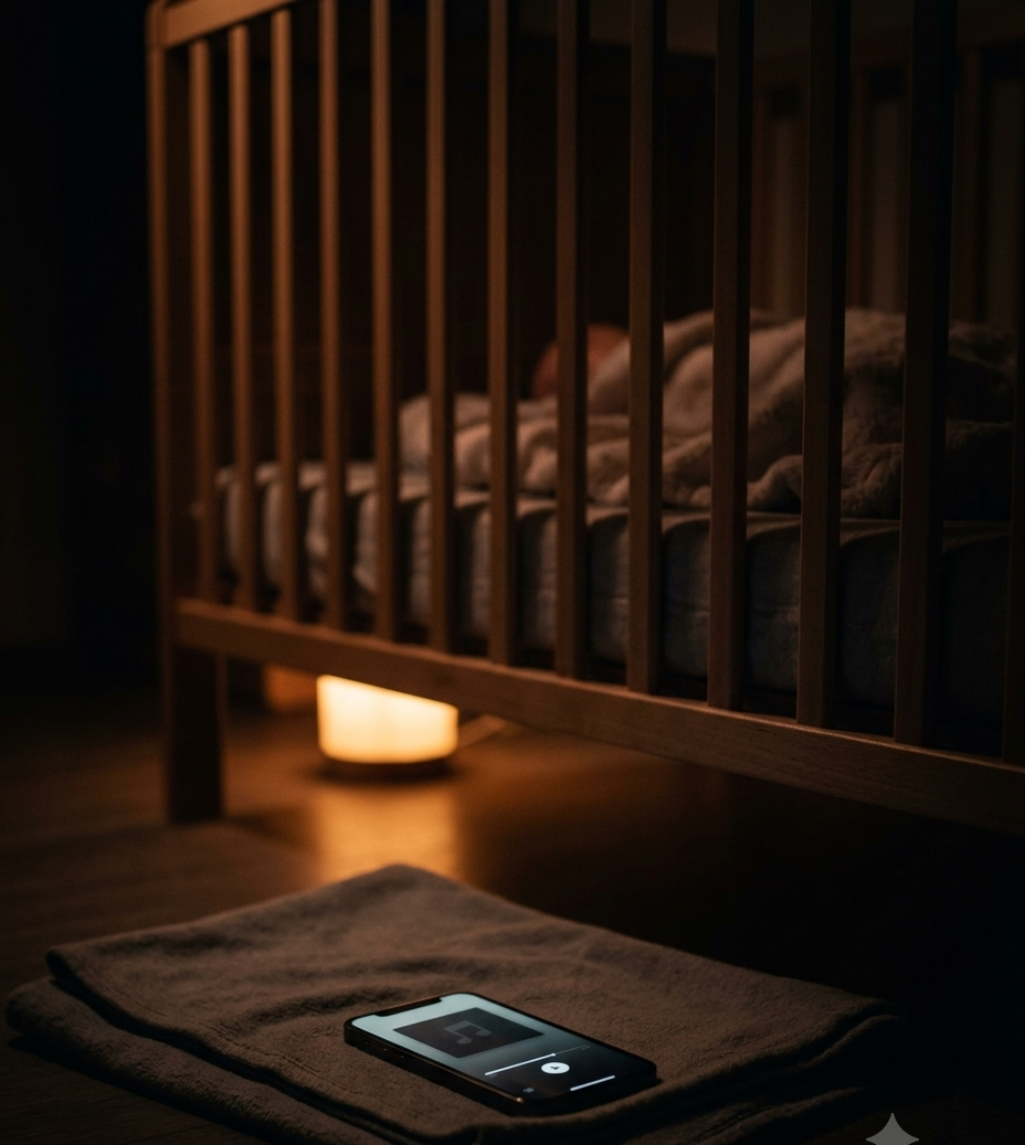 The song playing beside a cot at bedtime